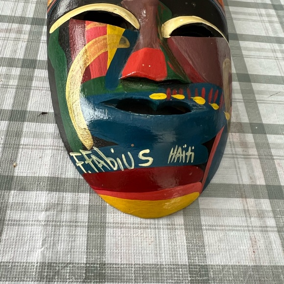 1980’s F.Fabious hand carved wooden Mask - Picture 3 of 6